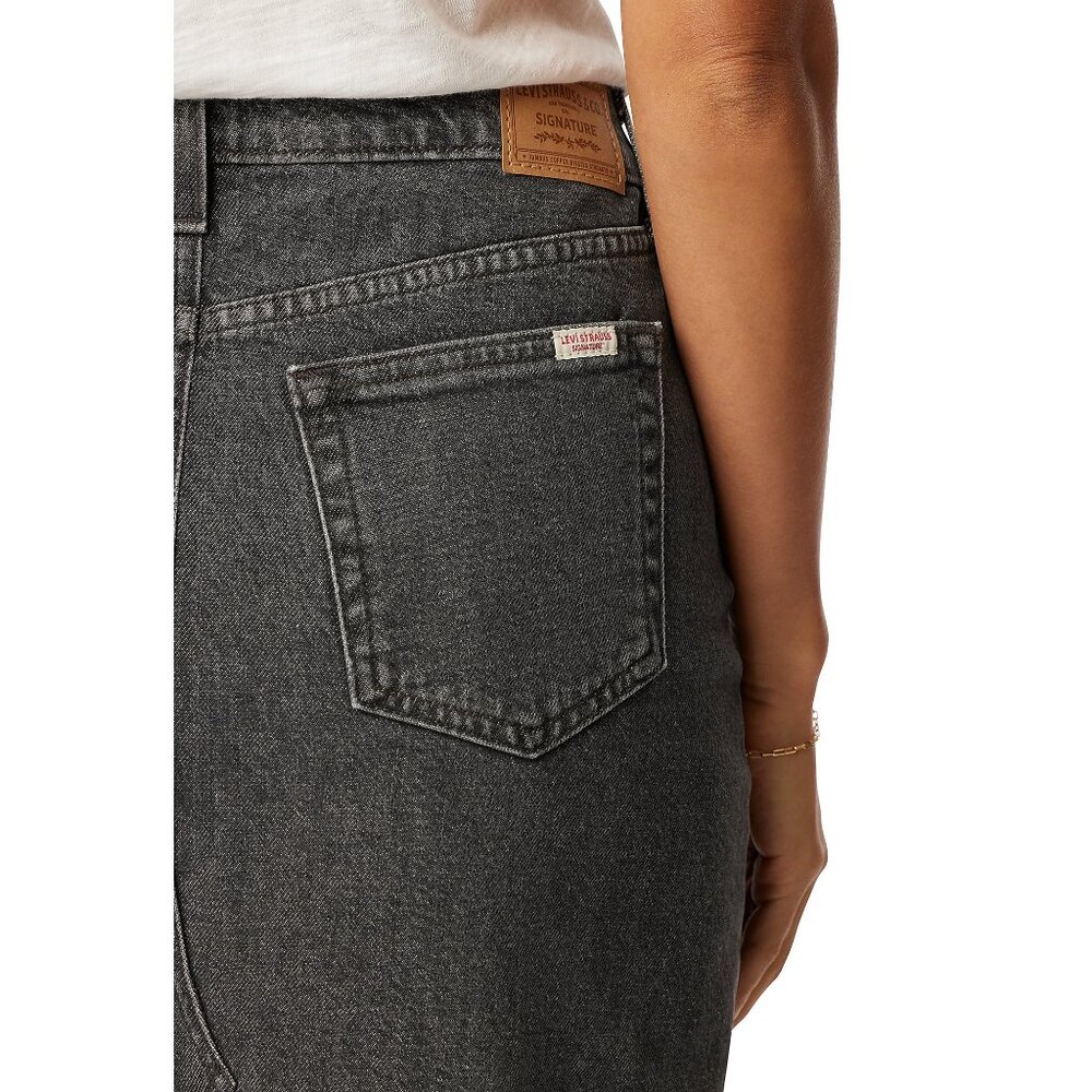 New Women's Levi's Strauss Signature Denim MAXI Skirt Rising Star Charcoal Wash - Picture 4 of 5
